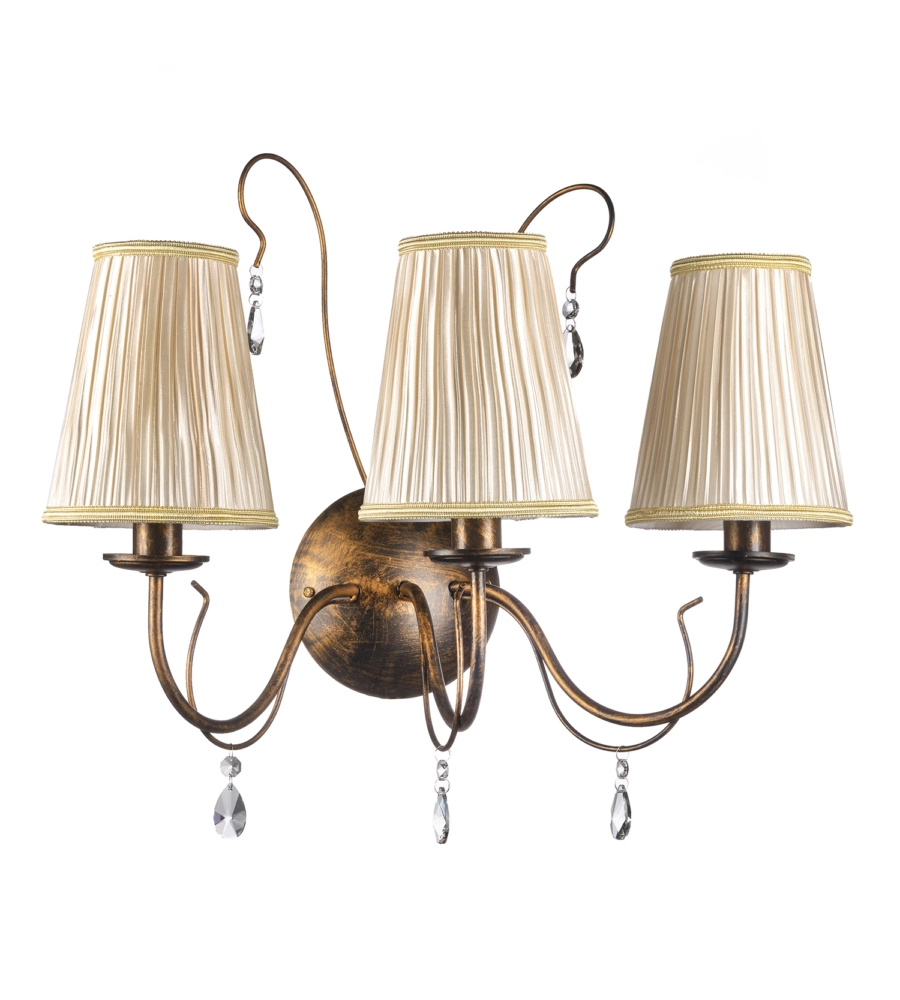 APPLIQUE 3 LUCI ONLI "DELIA" BRONZO E14